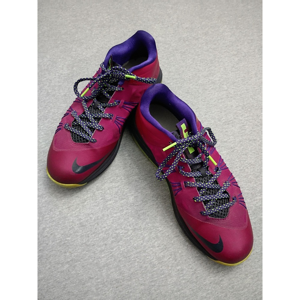 Nike LeBron 10 Low Raspberry Red Court Purple Flash Lime 579765-601 Mens 11